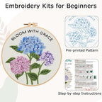 Nuberlic Hydrangea Embroidery Kits - Image 5