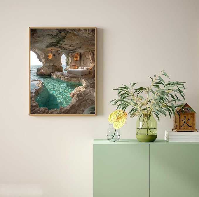 GXGLLPZBY Painting by Numbers for Adults Beginner, Cave Sea View Room Adult - Image 3