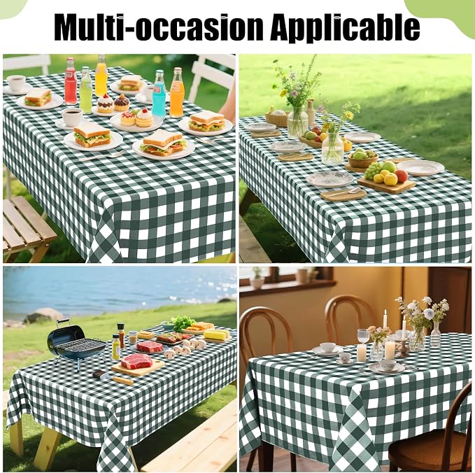 Smiry Rectangle Table Cloth, Waterproof Vinyl Tablecloth - Image 6