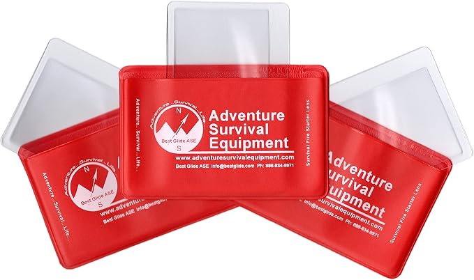 Best Glide ASE Credit Card Size Fresnel Lens Fire Starter and Magnifier Lenses by Best+Glide+ASE