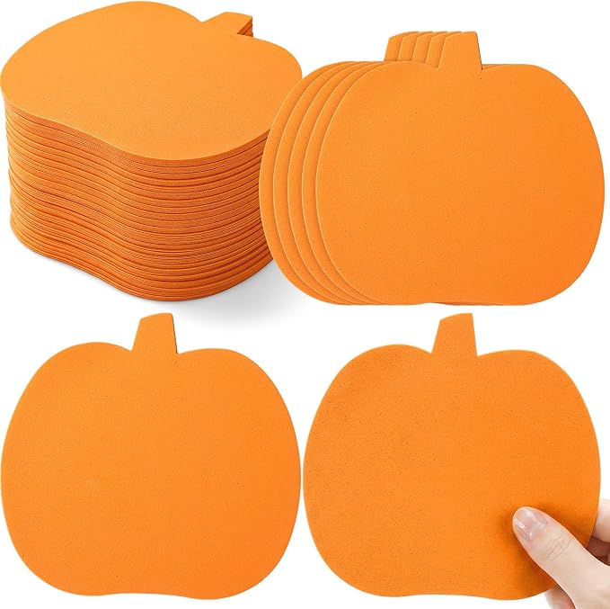 Ireer 48 Pcs Large Foam Pumpkin Cutouts 6 Inch Halloween Crafts Cutouts Fall by Ireer