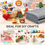 Felt Fabric Sheets 18" x 18" 1.6mm Soft Craft Felt, Heather Grey | Soft Precut - Image 4