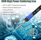 Soldering Iron Kit, 80W 110V LCD Digital Welding Tools, Portable Adjustable - Image 4