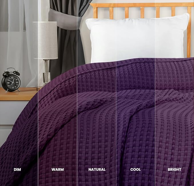 Utopia Bedding 100% Cotton Waffle Weave Blanket King Size - Image 3