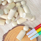 75 Pieces Wood Peg Dolls Unfinished Wooden People Craft Blank Family Figures - Image 3