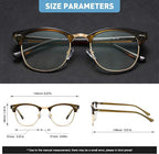 Blue Light Blocking Glasses Vintage Half Frame UV Clear Lens Anti Eyestrain - Image 2