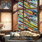 Coavas Stained Glass Window Film: Upgrade 3D Rainbow Window Clings Sun Blocking - Image 4