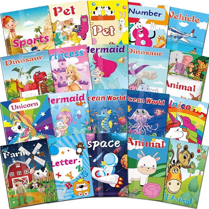 Kalysky 20Pack Coloring Books for Kids Ages 4-8, Mini Coloring Books for Kids by Kalysky