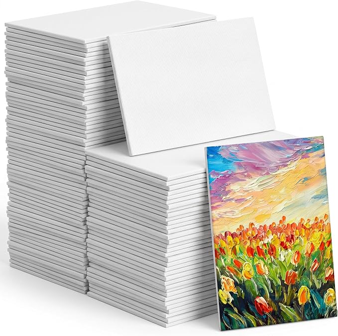 Moinchore 100 Pcs 4 x 6 Inch Mini Painting Canvas Panels Bulk Tiny Art Canvases by Moinchore