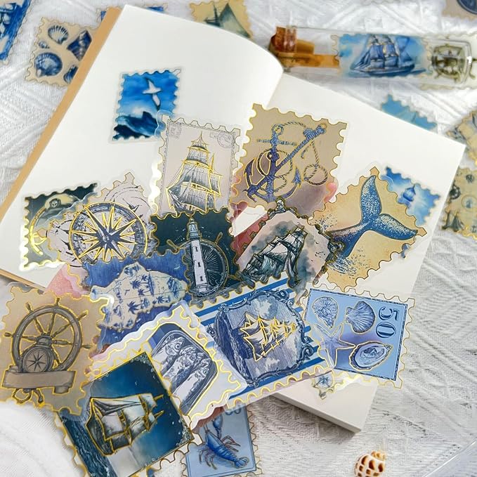 50Pcs Gold Stamps Stickers for Scrapbooking - Image 4