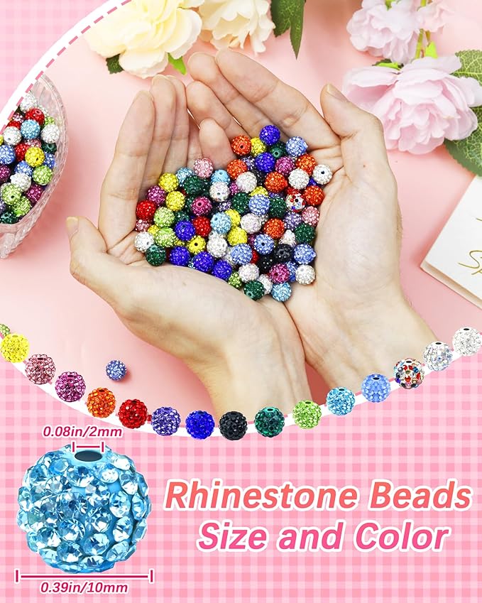 120PCS FIVEIZERO White Rhinestone Beads - Image 3