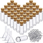 Yungyan 50 Pieces Small Mini Glass Bottles Jars by Yungyan