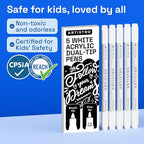 ARTISTRO 5 White Acrylic Paint Markers - Image 6