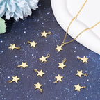 Beebeecraft 1 Box 20Pcs Gold Star Charms 18K Gold Plated Small Pentagram Dangle - Image 5