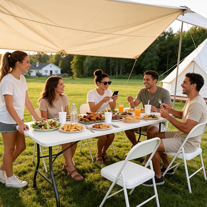 Folding Table, 8 FT Foldable Plastic Table - Image 2