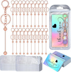 Sasylvia 60 Pcs Beadable Keychain Bars Bulk Making Kit 20 Beaded Keychain 20 by Sasylvia
