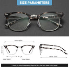 Blue Light Blocking Glasses Vintage Half Frame UV Clear Lens Anti Eyestrain - Image 5