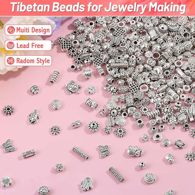 500 Pcs Bracelet Spacer Beads, Earring Making DIY Jewelry Accessories - Image 5