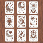 INFUNLY 9PCS/Set Sun Moon Wall Stencils by INFUNLY