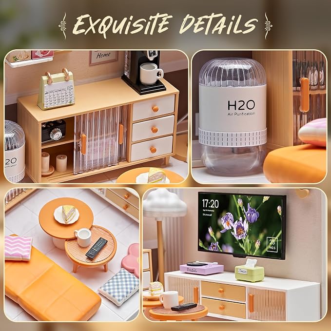 Miniature Living Room DIY Kit – 92Pcs 1:24 Scale Dollhouse Furniture - Image 3