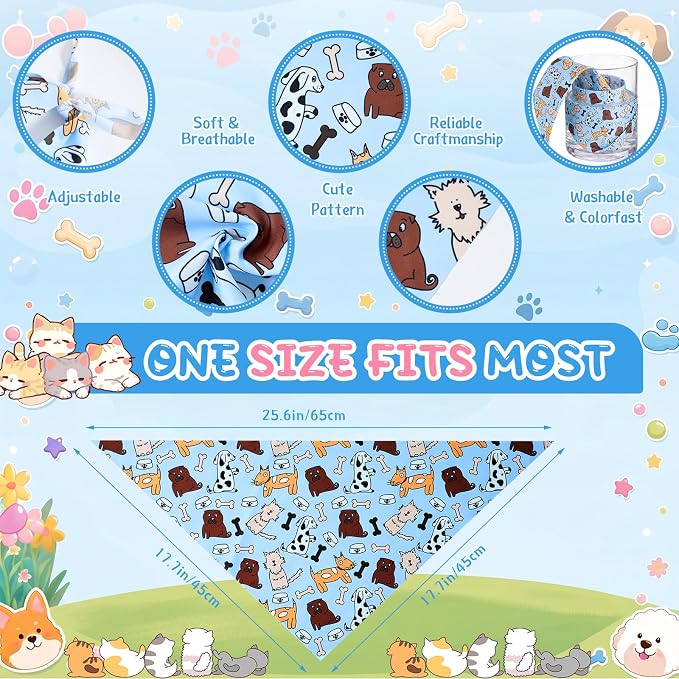 Sweetude 100 Pcs Dog Bandanas Bulk Dog Bandana Bibs Pet Bandanas - Image 3