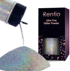Renfio Holographic Ultra Fine Glitter Powder Metallic Resin Glitter 2.11 Oz PET by Renfio