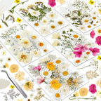 Dried Pressed Flowers for Resin, Real Pressed Flowers Dry Leaves Bulk Natural by Cruzix