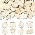100 Pcs Unfinished Wooden Cutouts Fruit Wood Shapes Painting Wooden Crafts Wood by URURLIFEHALL
