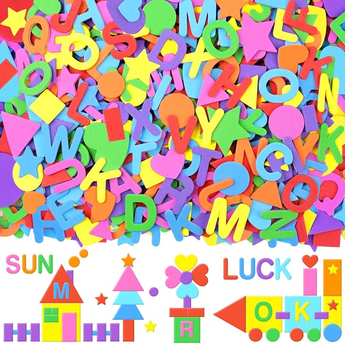 2976Pcs Foam Stickers, 8Colors Foam Shape Letter Stickers by Unknown