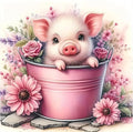 xackcme Paint by Numbers for Adults Cute Pig by xackcme