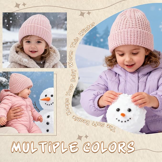 Toddler Beanie Baby Beanies for Kids Boys Winter Hat Girl Cute Kintted Beanie Hats for Kids Soft Warm Hat