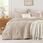 Andency Khaki Oversized King Comforter Set 120x98, Boho Oversize King Soft Warm by Andency