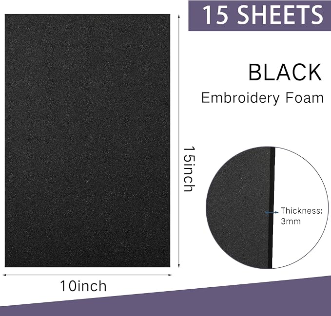 Innconee 15 Pcs Embroidery Foam 3mm Thick 10 x 15 Inch 3D Puffy EVA Foam Sheets - Image 2