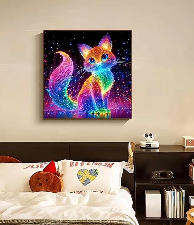 GXGLLPZBY Diamond Art Kits for Beginners, Dreamy Glowing Cat Diamond Painting - Image 4