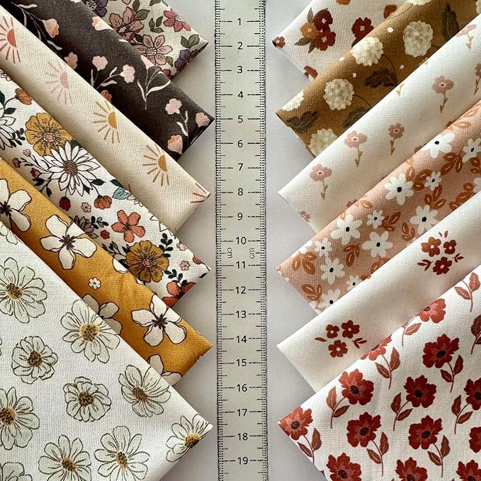 Vintage Floral Patchwork Cotton Fabric Set – 60 Pre-Cut Squares, 20×20 cm - Image 5