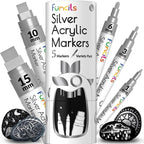 5 Acrylic Silver Paint Pen by Funcils