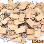JUXYES 200 PCS Unfinished Wooden Keychain Blanks - Image 5