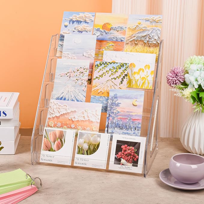 CELSOL Elevated 5 Tier Clear Acrylic Card Display Stand - Image 4