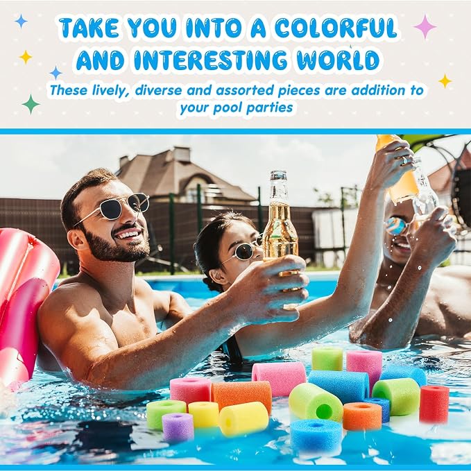 Frienda 30 Pcs Pool Noodles Bits Multicolor Craft Small Size Versatile Mixed - Image 3