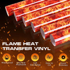 Tintnut Red Flame Heat Transfer Vinyl, stretch washable, compatible - Image 3