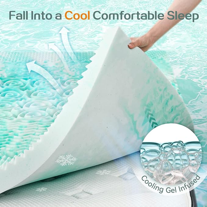 SINWEEK Mattress Topper Memory Foam Mattress Topper 1.5 Inch Queen Soft - Image 5
