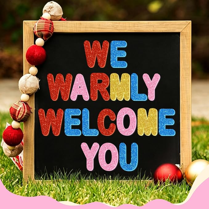 2 Inch Large Foam Letter Stickers Glitter Big Font - Image 6