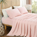 Pink King Sheet Set 4 Piece, Soft Breathable Cooling Microfiber Bed Sheets by Dreava