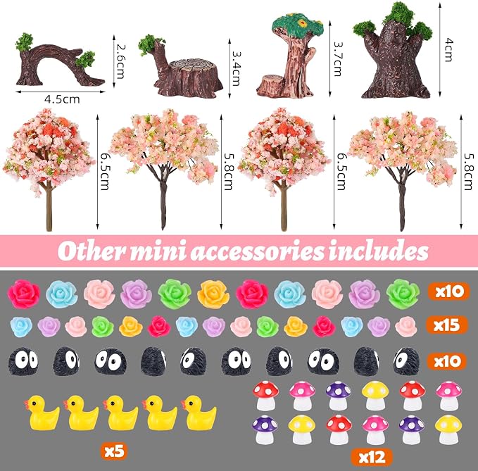 93 Pcs Fairy Garden House Resin Accessories Fairy Elves Kit Miniature Fairy - Image 5