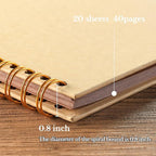 potricher 7 x 7 Inch DIY Scrapbook Album 40 Pages Hardcover Kraft Paper Scrap - Image 4
