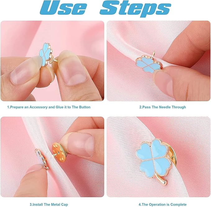 JANYUN 120 Pairs Butterfly Clutch Tie Tacks Pin Back Blank Metal Locking | - Image 4