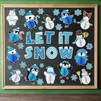 Naozinebi 53PCS 3D Winter Honeycomb Bulletin Board Snowflake Penguin Bulletin - Image 5