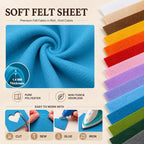 Sky Blue Large Felt Fabric 36" x 36", 1.4 mm Soft Felt Sheet, Nonwoven Fabric - Image 4