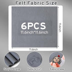 HaoFeiJH 6 Pcs Soft Gray Felt Fabric Sheets - Image 2