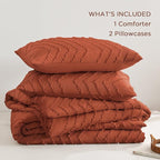 Andency Burnt Orange Oversized Super King Comforter Set 120x120, Extra Large - Image 6